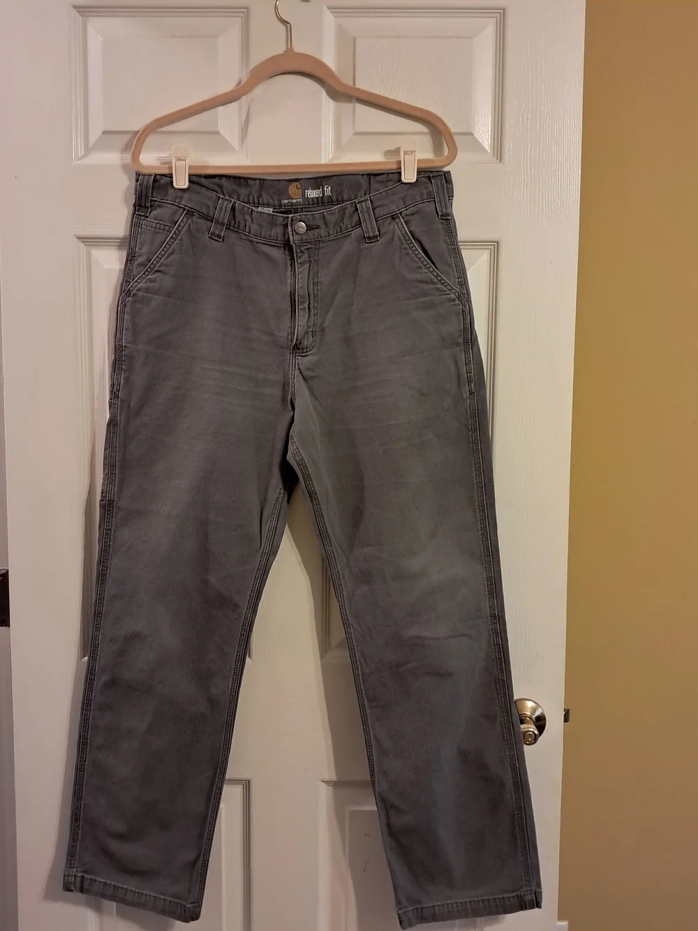 Carhartt Gray Relaxed Fit Men's Size 36x32 Casual Jeans